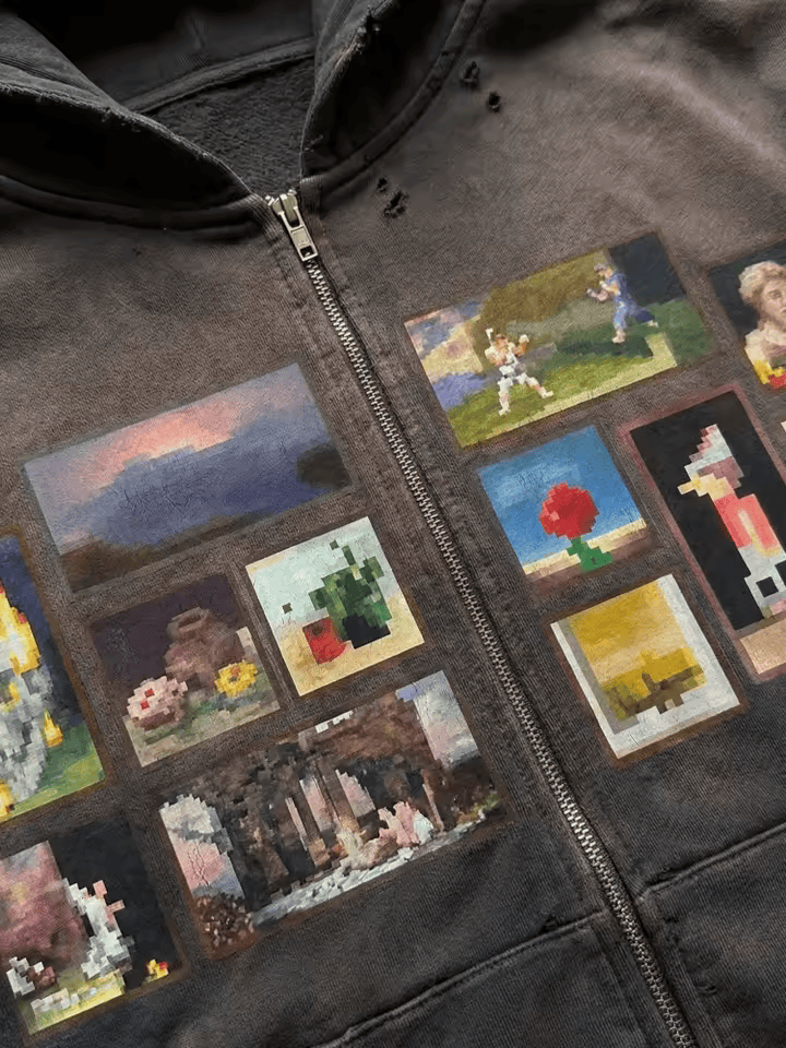 HEAVENS MY MINE PAINTINGS SWEATER