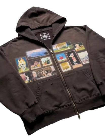 HEAVENS MY MINE PAINTINGS SWEATER