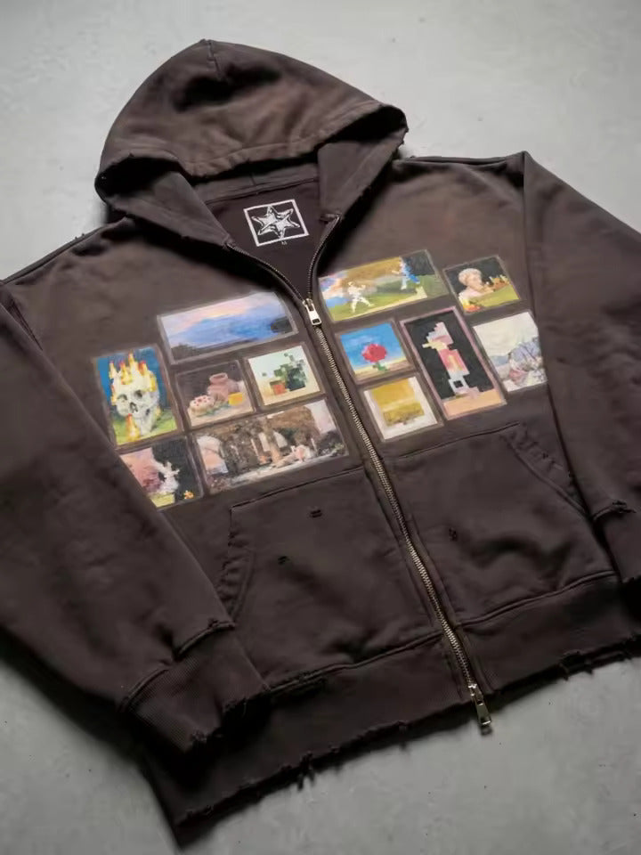 HEAVENS MY MINE PAINTINGS SWEATER