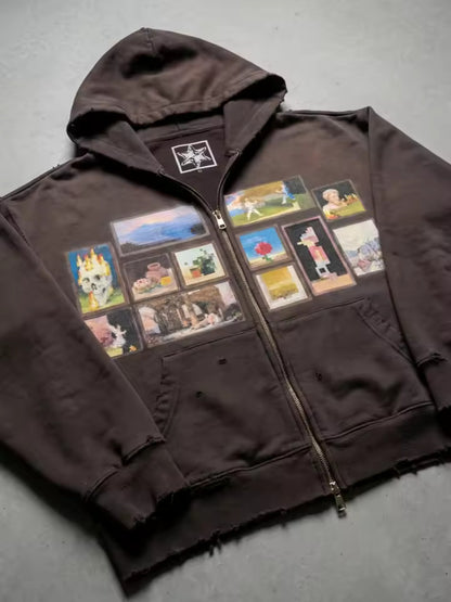 HEAVENS MY MINE PAINTINGS SWEATER